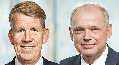 Fritz Joussen (links) gibt seinen Posten zum Ende des Geschäftsjahres auf. Der bisherige Finanzvorstand Sebastian Ebel soll sein Nachfolger werden